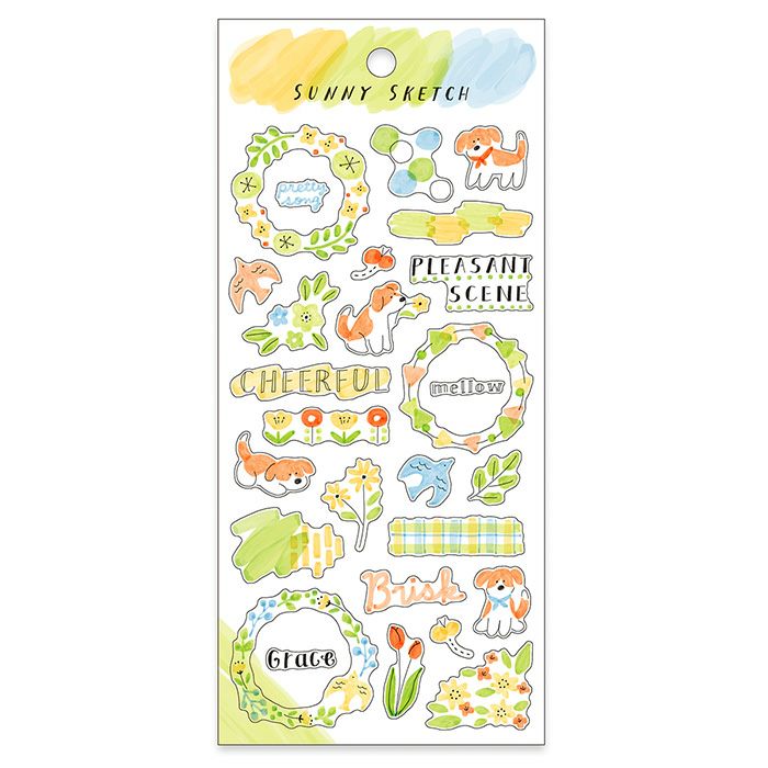 Mind Wave Stickers Sunny Sketch - Yellow Green