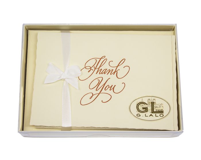 G. Lalo Thank You Gift Box 4 ¼ x 6 - Ivory