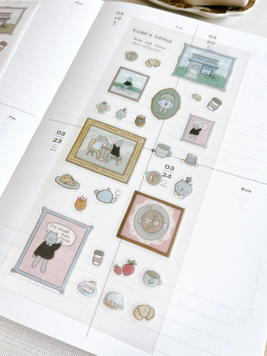 Kuboandlucy Stationery Co. Sticker Sheet - Dana Ate Oatmeal Kubo Cafe