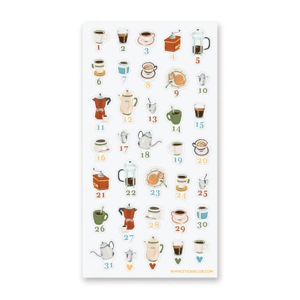 STICKII Sticker Sheet - Daily Coffee