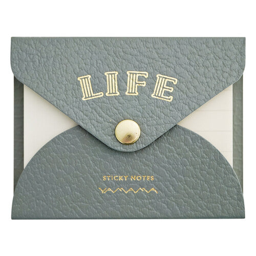 Life Stationery Sticky Notes With Cover - Grey - Blank/Lined