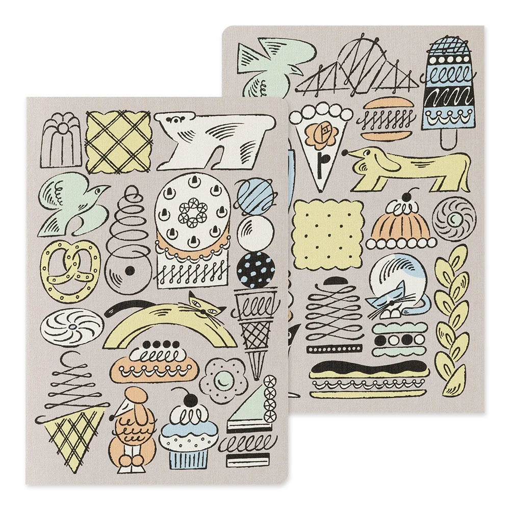 Midori Yuru Log Notebook B6 - Sweets & Animals