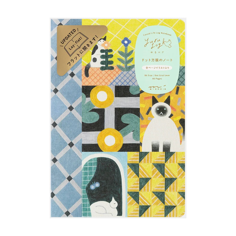 Midori Yuru Log Notebook B6 - Cat V2