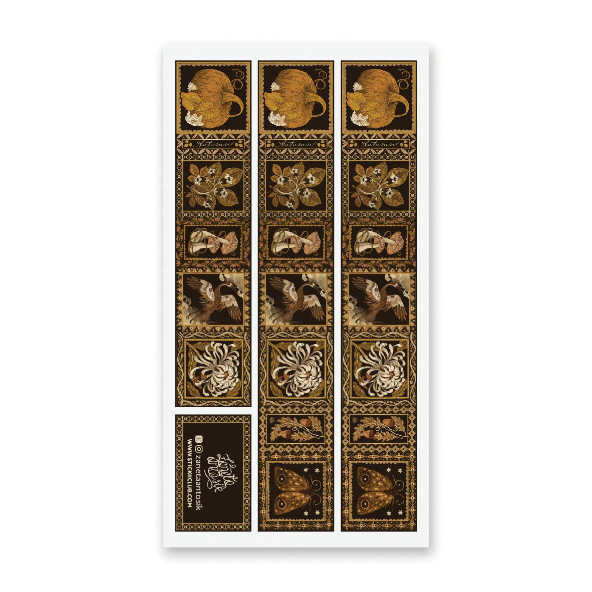 STICKII Sticker Sheet - Autumn in Gold Washi