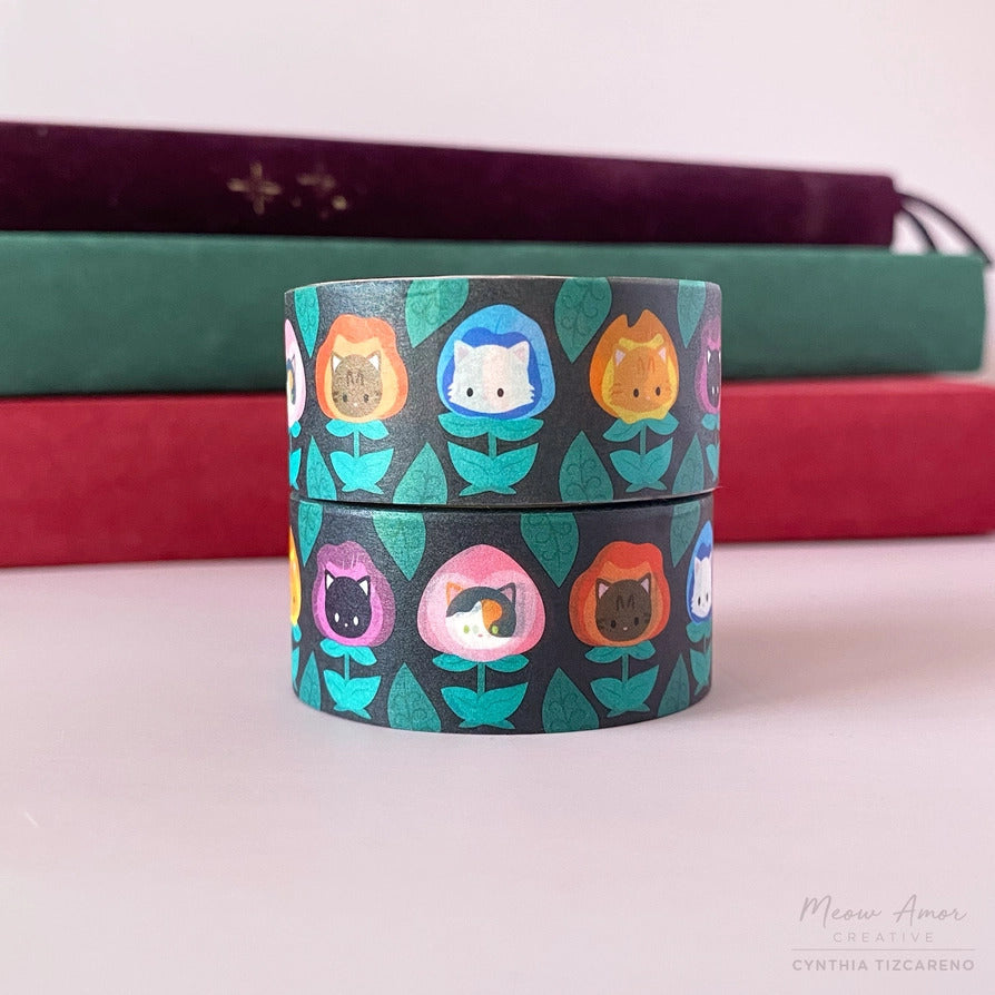 Meow Amor Creative Washi Tape - Wonderland Flower Cats