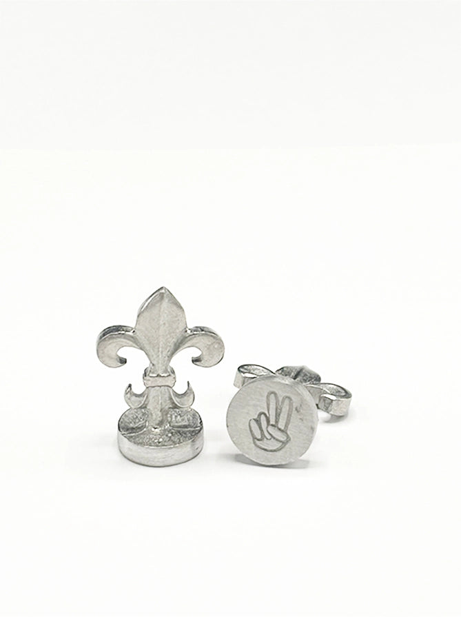 Global Solutions Metal Wax Seal 3/4" with Fleur-de-lis handle - Hand Peace Sign