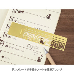 Midori Clip Ruler - Cats