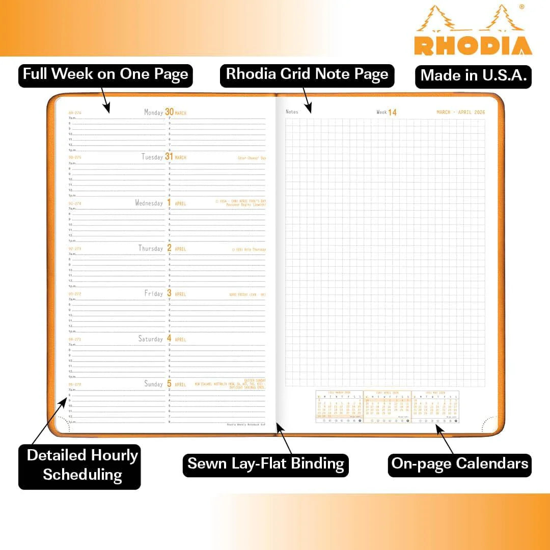 Rhodia 2026 WebPlanner Weekly Notebook 6 x 9"