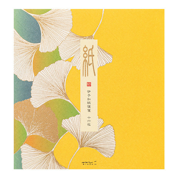 Midori Letter Pad - Foil Stamped Ginkgo Leaf 035