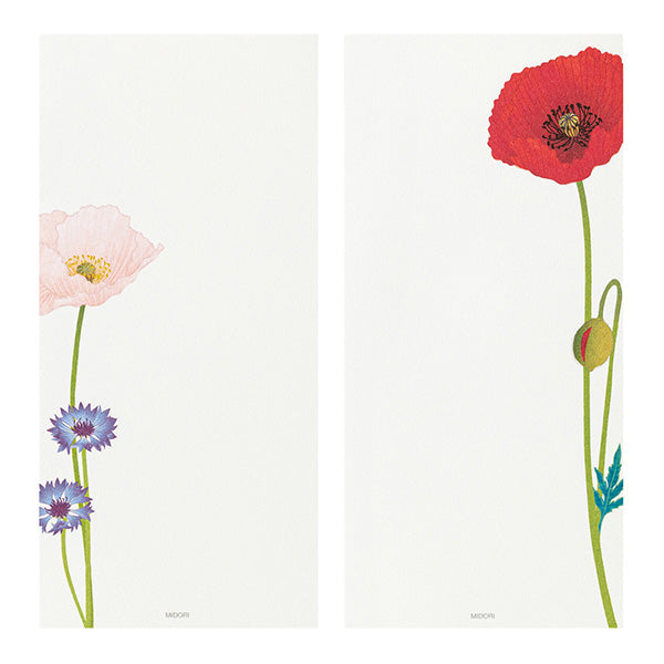 Midori Message Letter Pad 599 Four Designs Poppy