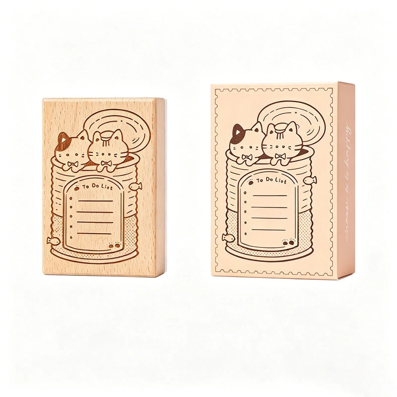 NoteMood - Wooden Stamp - Cat Planner