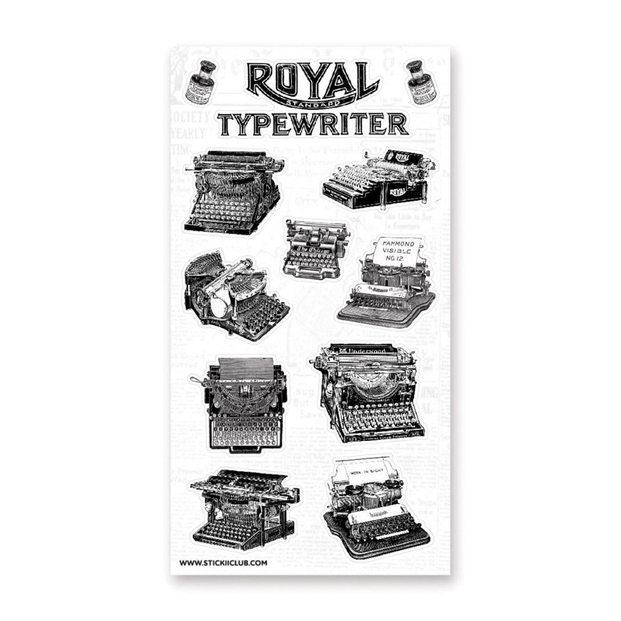 STICKII Sticker Sheet - Typewriters in B&W