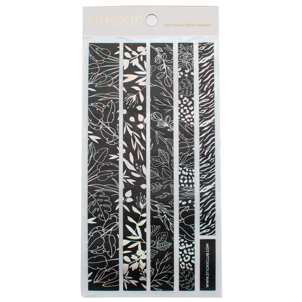 STICKII Sticker Sheet - Holo Foliage Washi Strips