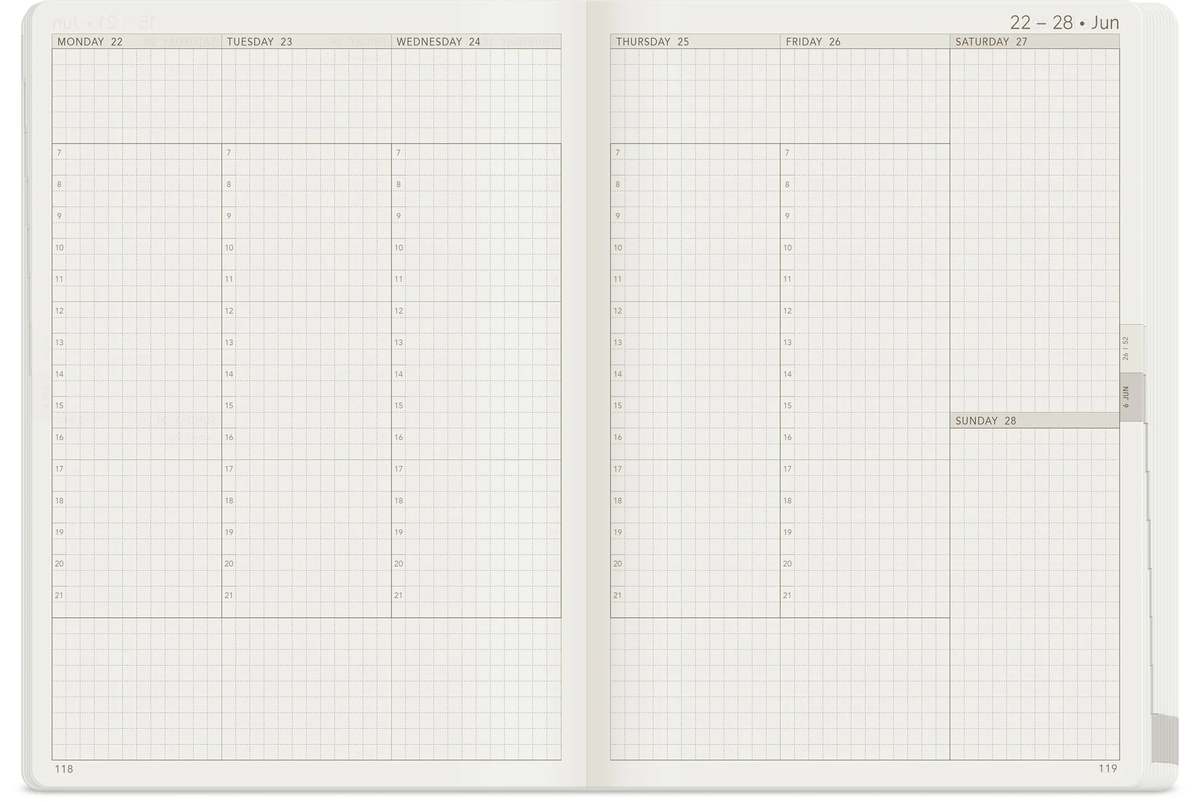 Wonderland222 2026 B6 Weekly Planner - All-in-One - Stacked Weekends