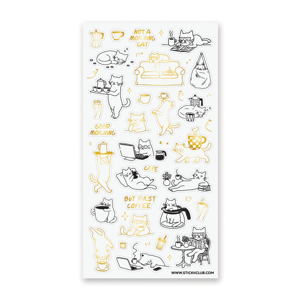 STICKII Sticker Sheet - Purr, Pour, Repeat