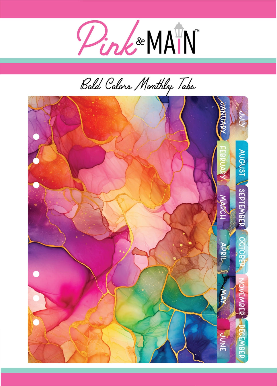 Pink & Main - A5 Planner Monthly Tabs