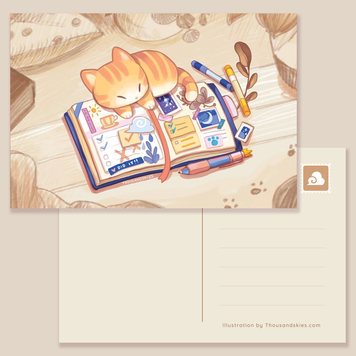 Thousand Skies Postcard - Kitten's Journal