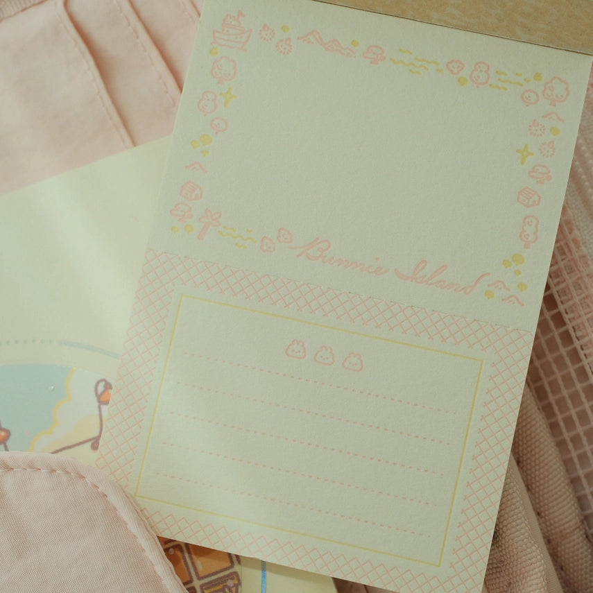 2jingis2jing - Letterpress Memo Pad - Bunnie Island
