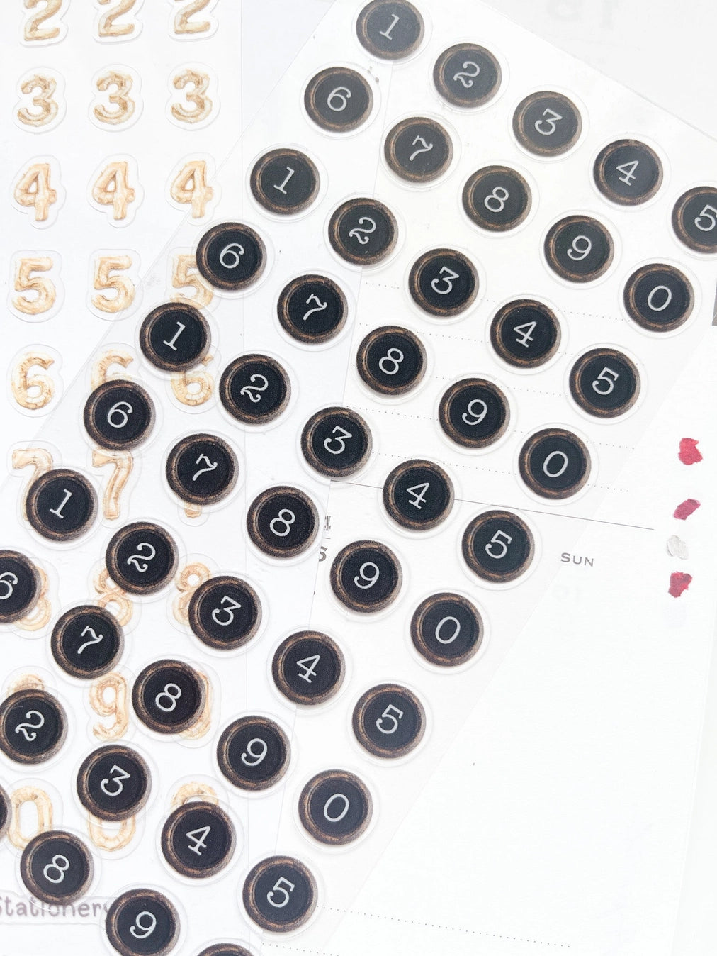 Kuboandlucy Stationery Co. Sticker Sheet - Vintage Typewriter Numbers