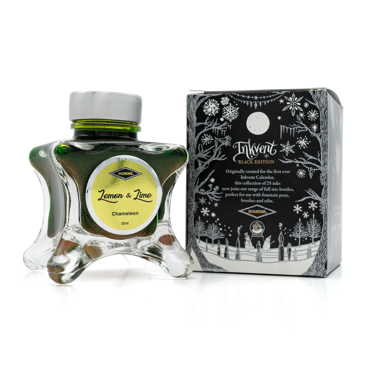 Diamine Black Edition - Lemon & Lime Shimmer Ink