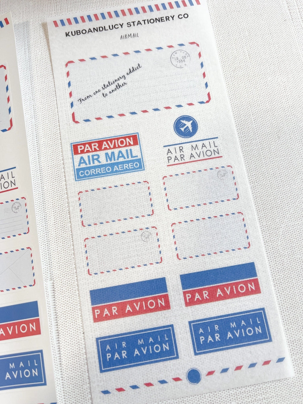 Kuboandlucy Stationery Co. Sticker Sheet - Air Mail Envelope