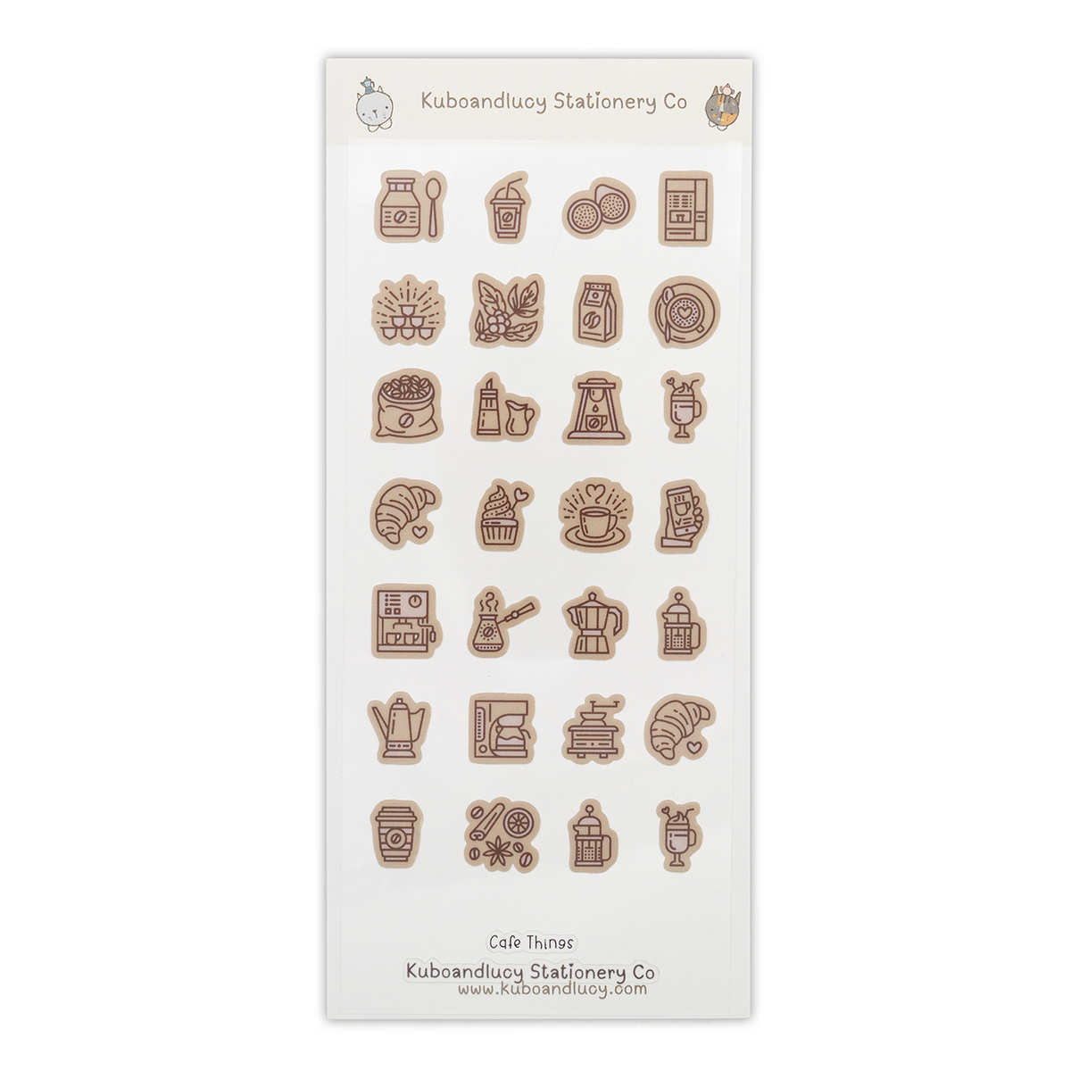Kuboandlucy Stationery Co. Sticker Sheet - Cafe Things