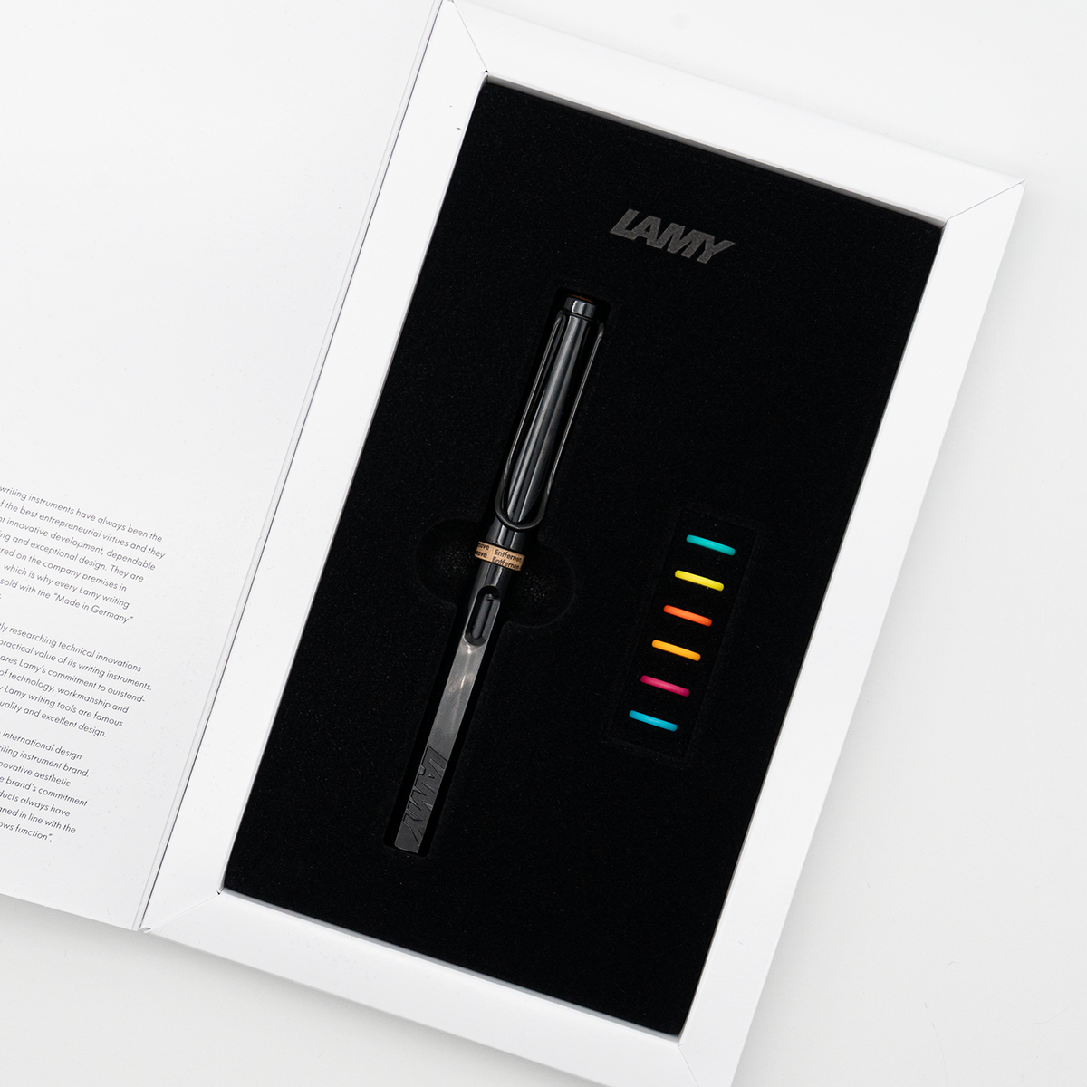 Lamy Safari Fountain - Black Set with Multicolor Rings