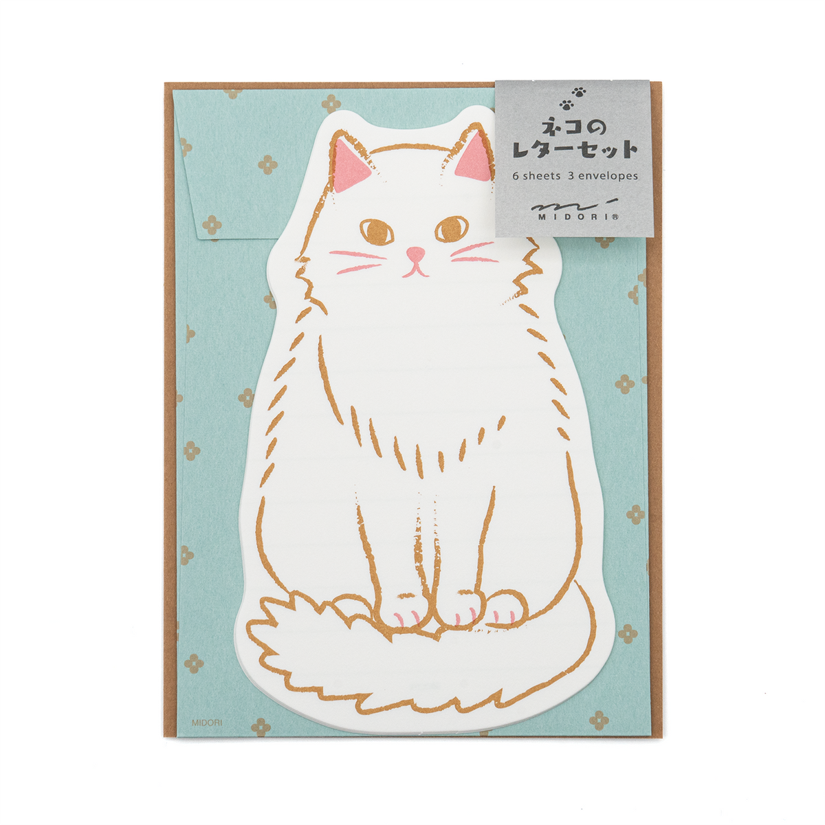 Midori Letter Set (924) Die-Cut Animal - Cat