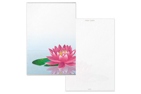 Midori Postcard 786 Foil Stamping Water Lily Reflection