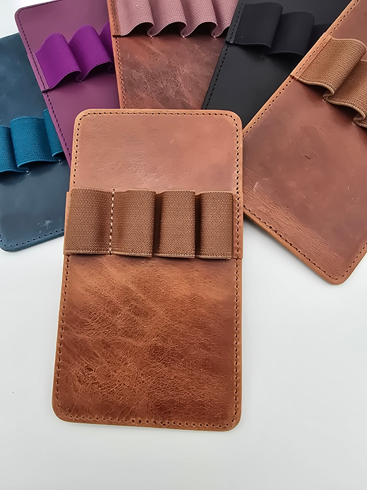 Galen Leather Co. Replacement Leather 4 Slot Pen Insert - Crazy Horse Tan