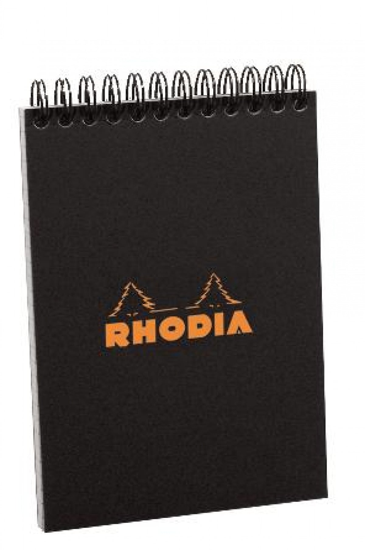 #13 top wirebound notepad with a black cover, from Rhodia. Measures 4 x 6" 80 Sheets (160 Pages) Available in Dot & Graph White Acid-Free Paper Paper Weight: 80 GSM