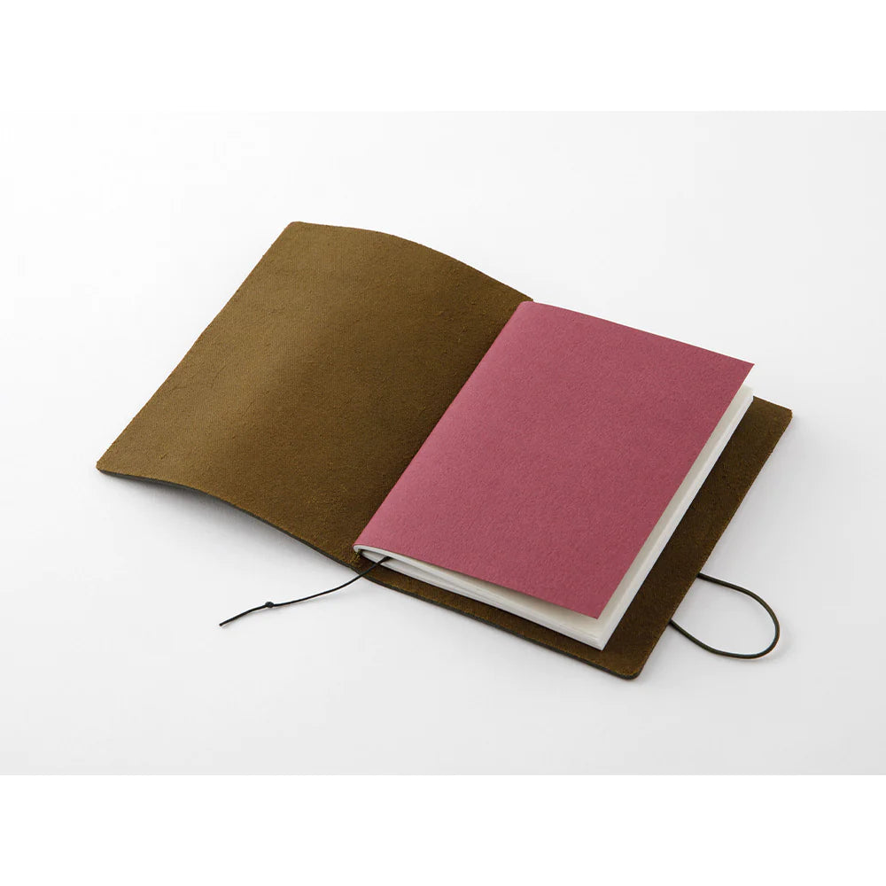 TRAVELER'S COMPANY Passport Sized Leather Notebook Kit - Olive Green