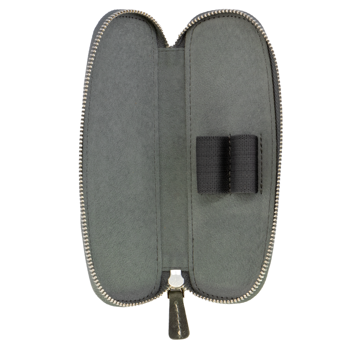Galen Leather Co. Zippered Duo Slim Pen Case for 2 Pens - Crazy Horse Smoky