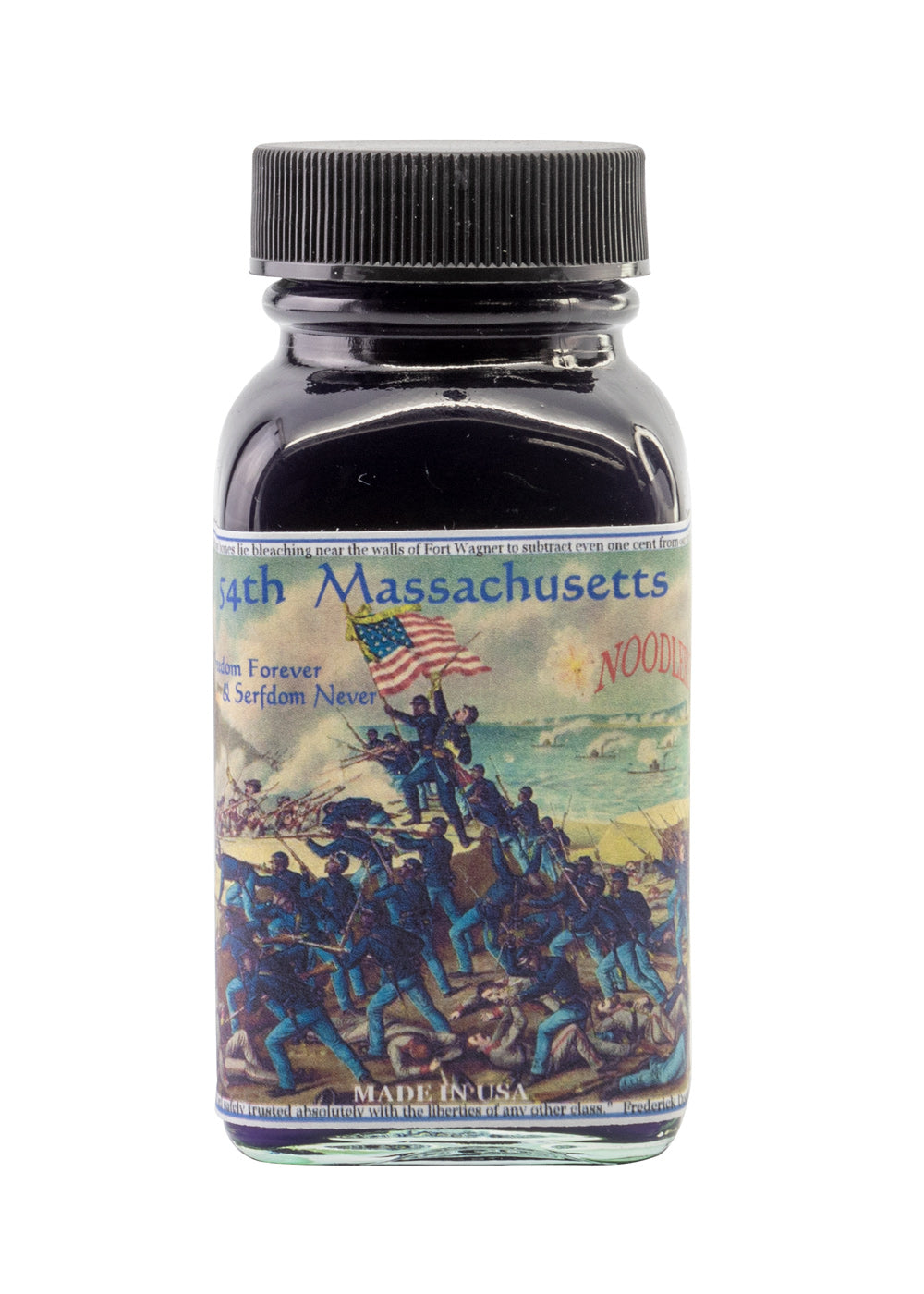 Noodlers 54th Massachusetts- Is a Blue-black permanent ink from Noodler's, made in USA. Bulletproof Archival - fade resistant Forgery Resistant Water Resistantt