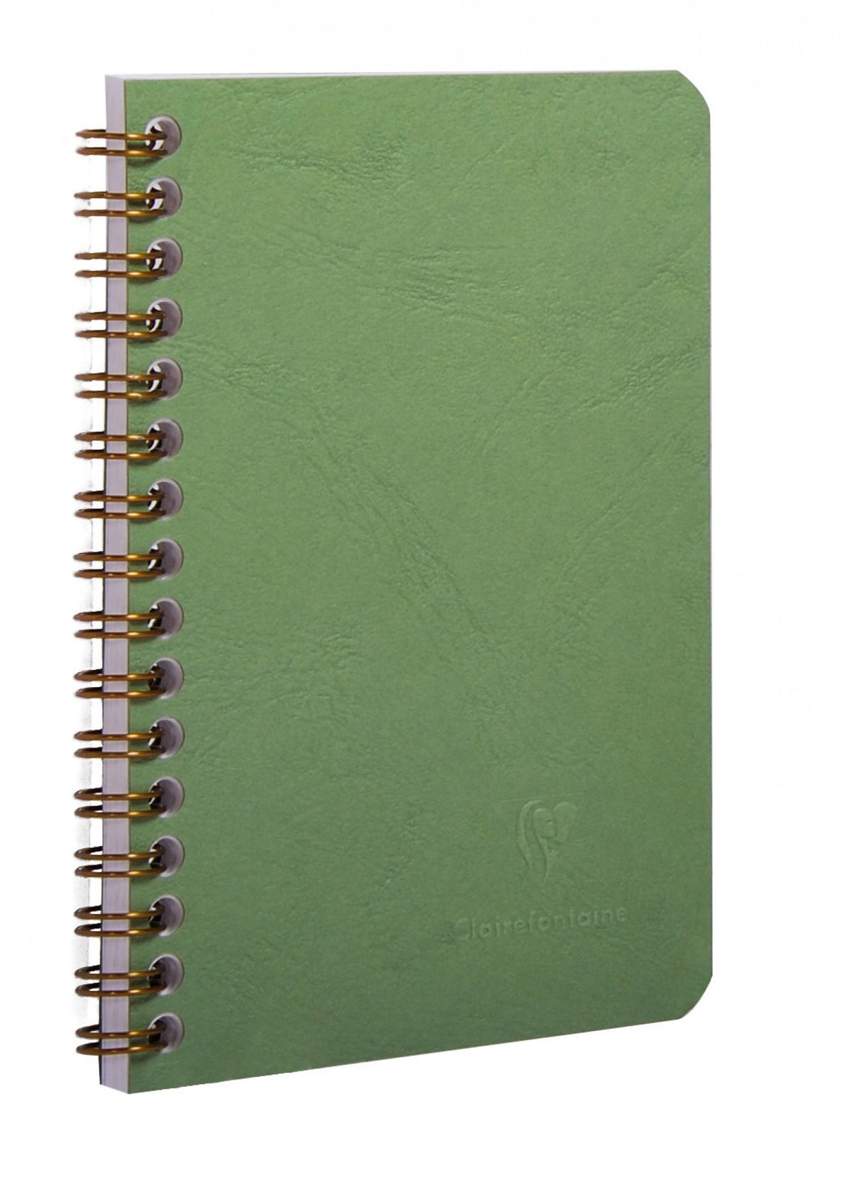 Clairefontaine Basics - A5 Side Wirebound Notebook With Pockets- Green Lined