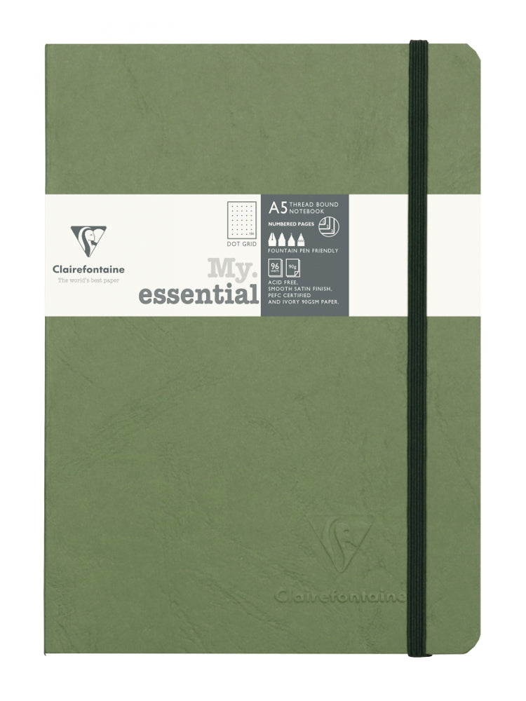 Clairefontaine My Essential A5 Notebook - Green Dot Grid