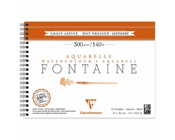 Clairefontaine Fontaine Watercolor Notebook - 300gsm Hot Pressed