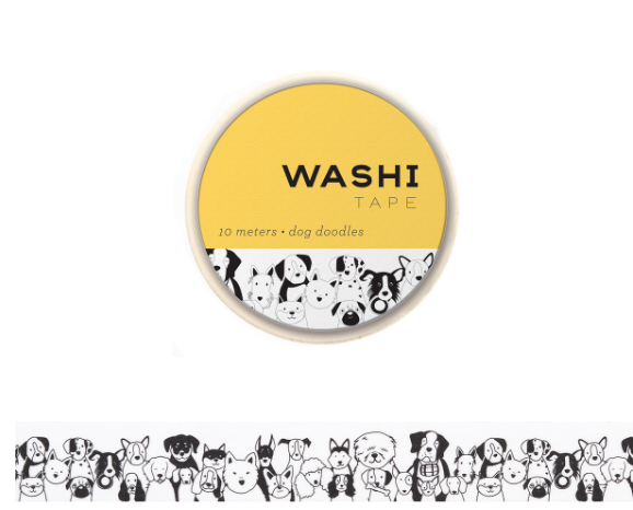 Girl of ALL WORK - Washi tape - 15mm - Dog Doodles