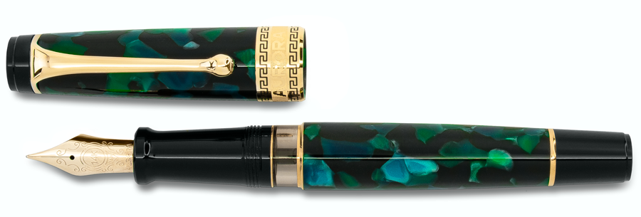 Aurora Optima Auroloide Emerald Green, Gold Trim