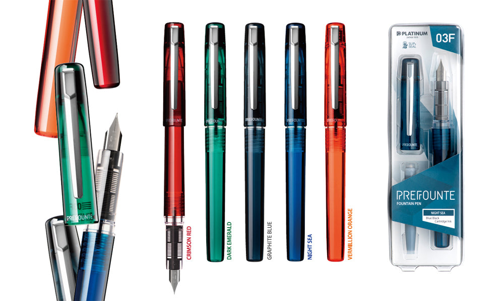 Platinum Prefounte Fountain Pen- Vermillion Orange
