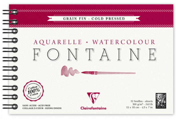 Clairefontaine Fontaine Watercolor Notebook - 300gsm Cold Pressed