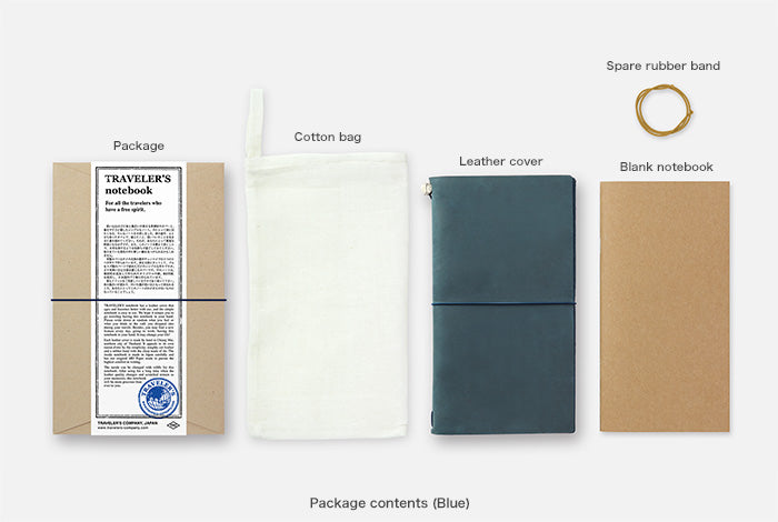 TRAVELER'S COMPANY Regular Sized Leather Notebook Kit - Blue