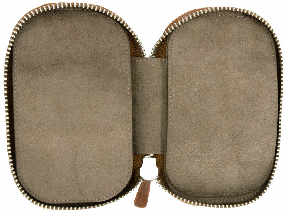 Galen Leather Co. Zippered 6 Slot Pen Case - Brown