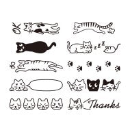 Midori Paintable Stamp - Self Inking - Cats