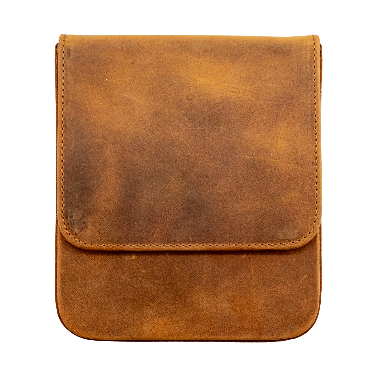 Handmade Leather Magnum Opus 6 Slots Hard Pen Case with Removable Pen Tray COLOR/FINISH: Brown / Distressed Distressed brown color showing a lot of different brown under-tones including tan, mocha and hickory. with smooth texture. MATERIALS: 100% vegetable tanned leather Hand-stitched using waxed polyamide thread The edges are beveled, waxed, and burnished for a finished look