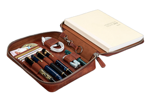 Galen Leather Co. Zippered A5 Wide Expansi Folio - Aged Copper