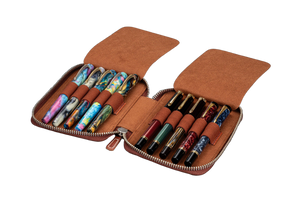 Galen Leather Co. Zippered 10 Slot Pen Case - Aged Copper