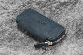 Galen Leather Co. Zippered Double Pen Case For Kaweco - Crazy Horse Graphite