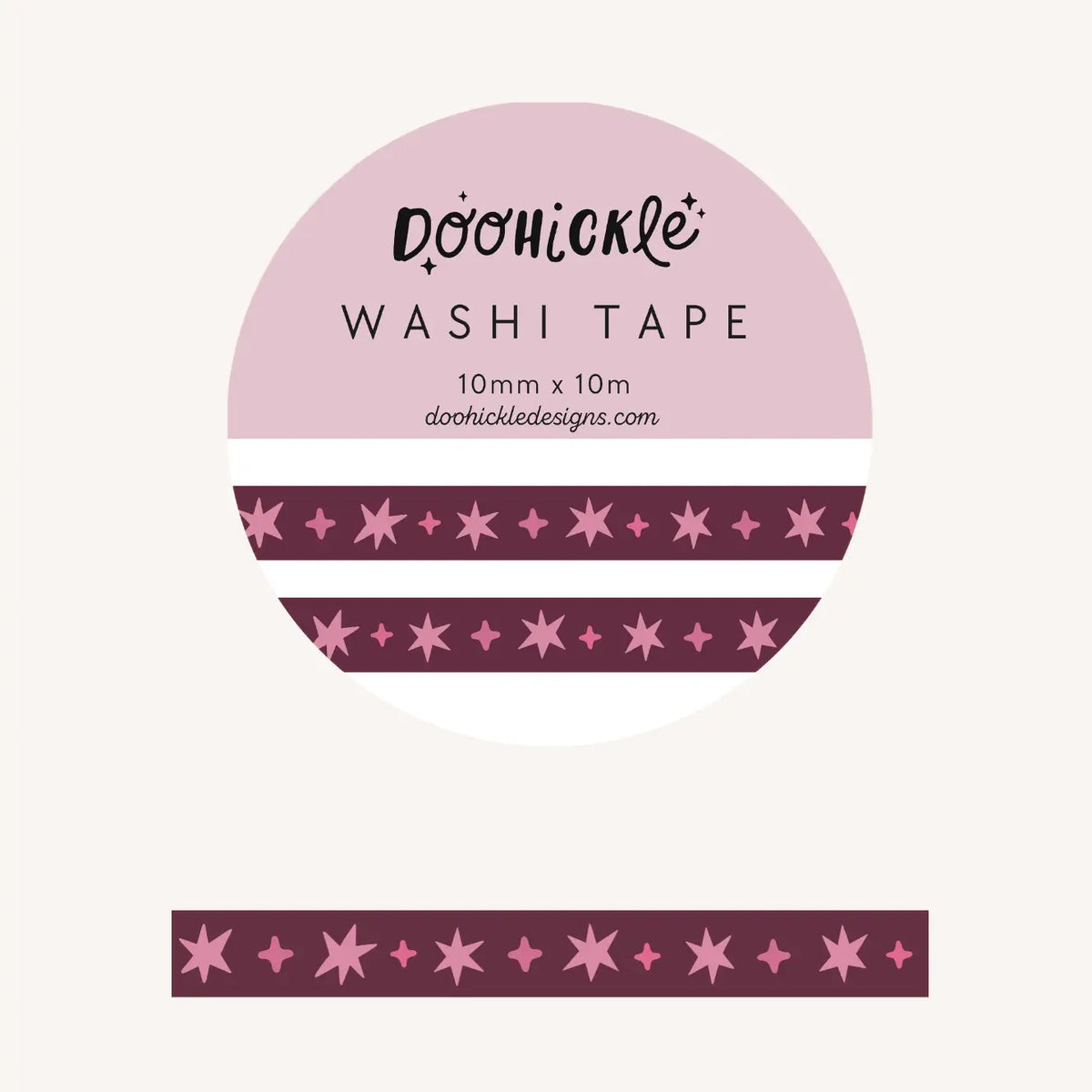 Doohickle Designs - Washi Tape - Magenta Wonky Stars