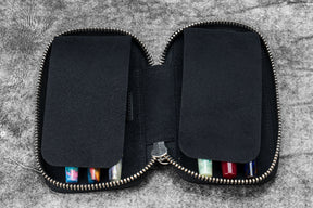 Galen Leather Co. Zippered 6 Slot Pen Case - Crazy Horse Graphite